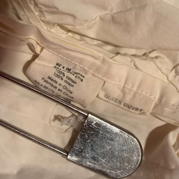 Anthropologie Cirrus Duvet Cover Cream Cotton Ruffle Y2K Queen Comforter 1 Sham - Picture 8 of 10